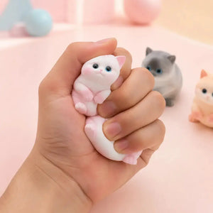 Realistic Cat Squishy Fidget Toy, Soft Flocked Slow Rising Sensory Squeeze