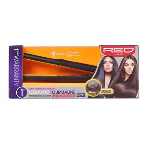 Red by Kiss 1" Ceramic Tourmaline Flat Iron with Temperature Control