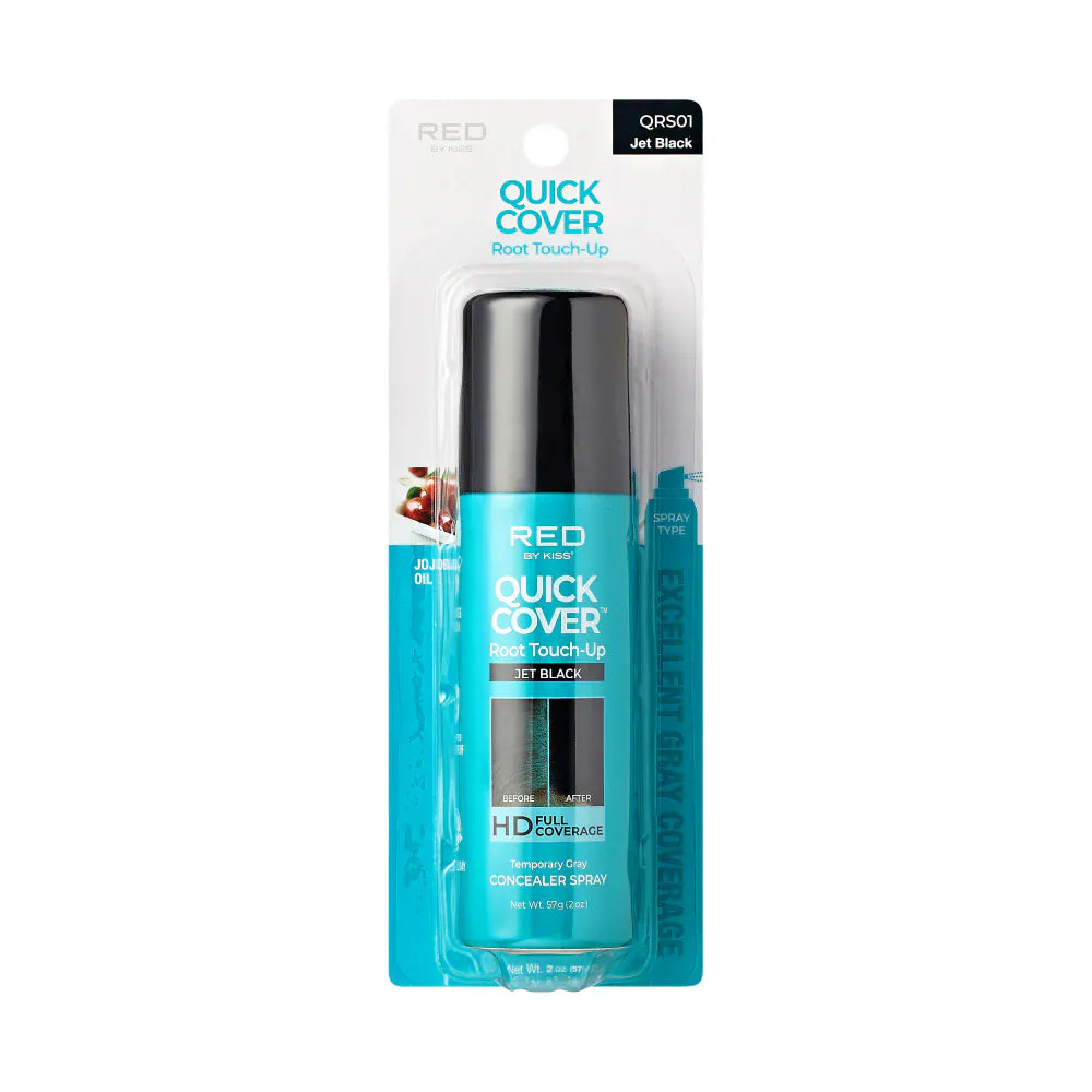 Red By Kiss  Quick Cover  Root Touch Up Spray Jet Black QRS01