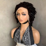 Short Afro Curly Twist 13x4 Lace Front Remy Brazilian Human Hair Glueless Wig
