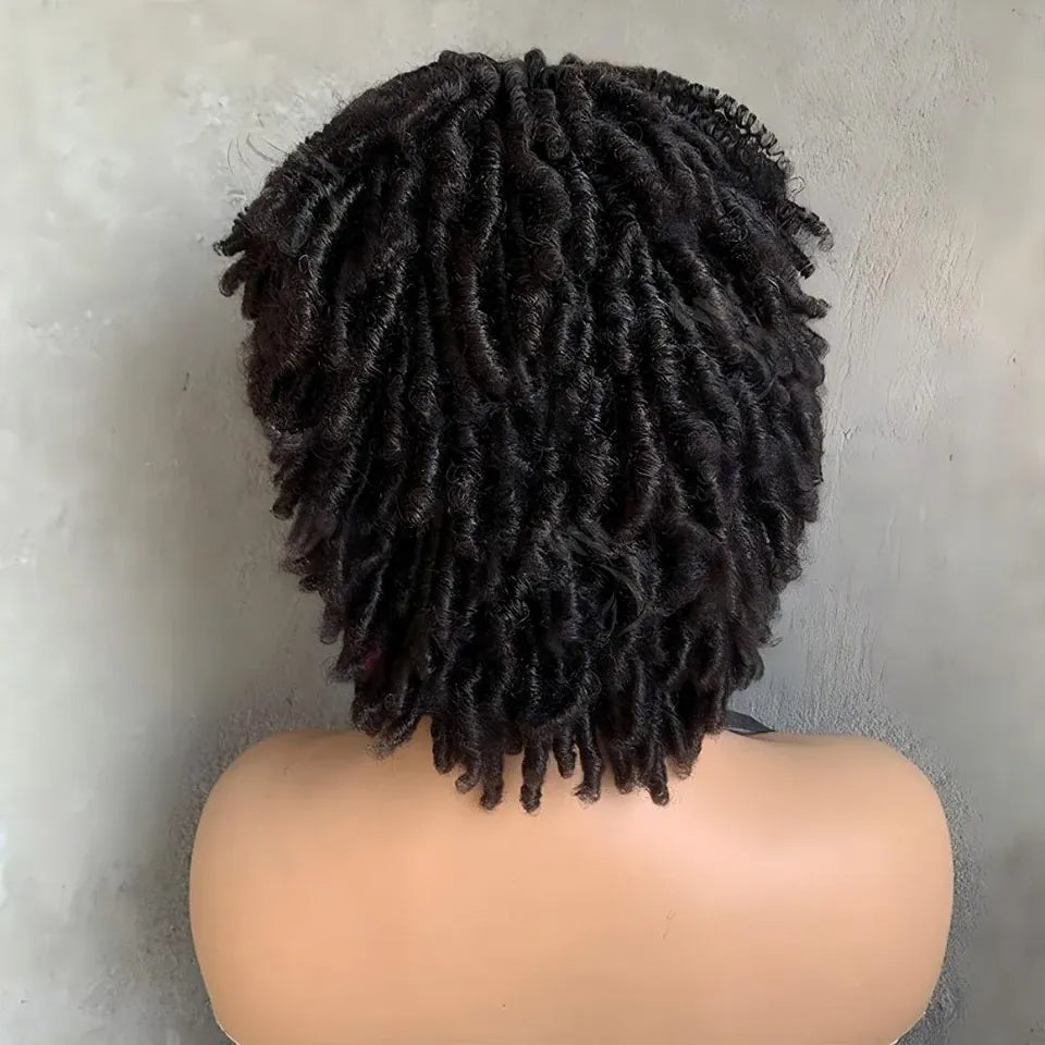 Short Afro Curly Twist 13x4 Lace Front Remy Brazilian Human Hair Glueless Wig