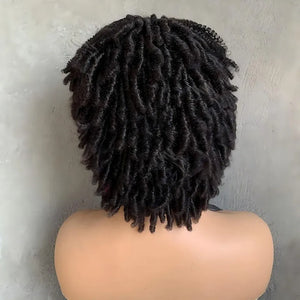 Short Afro Curly Twist 13x4 Lace Front Remy Brazilian Human Hair Glueless Wig