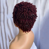 Short Afro Curly Twist 13x4 Lace Front Remy Brazilian Human Hair Glueless Wig