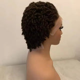 Short Afro Curly Twist 13x4 Lace Front Remy Brazilian Human Hair Glueless Wig