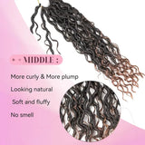 River Locs Wavy Crochet With Curly Hair 18 Inch In Middle Ends Braids Hair Extensions Synthetic River Locs Crochet Hair Braids