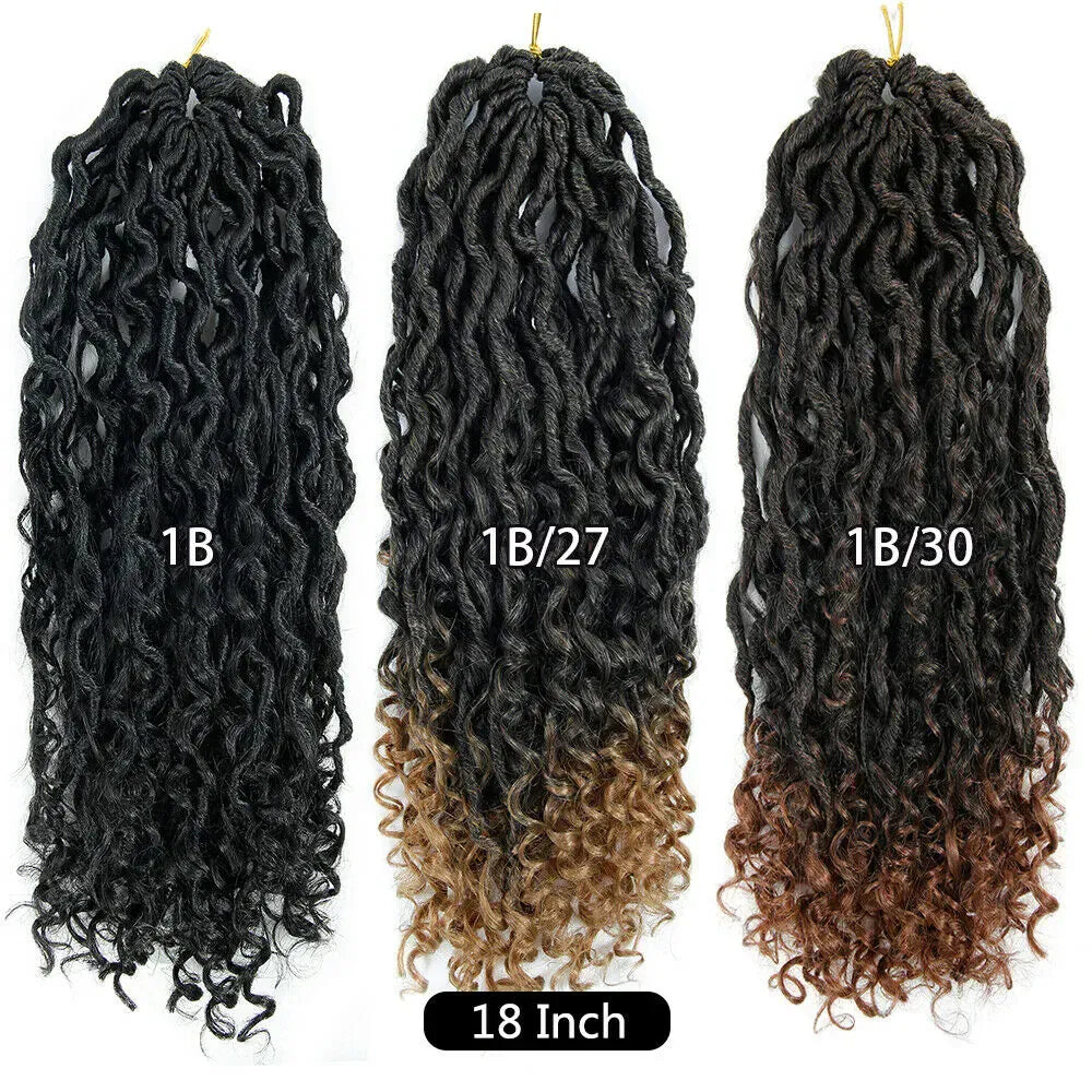River Locs Wavy Crochet With Curly Hair 18 Inch In Middle Ends Braids Hair Extensions Synthetic River Locs Crochet Hair Braids