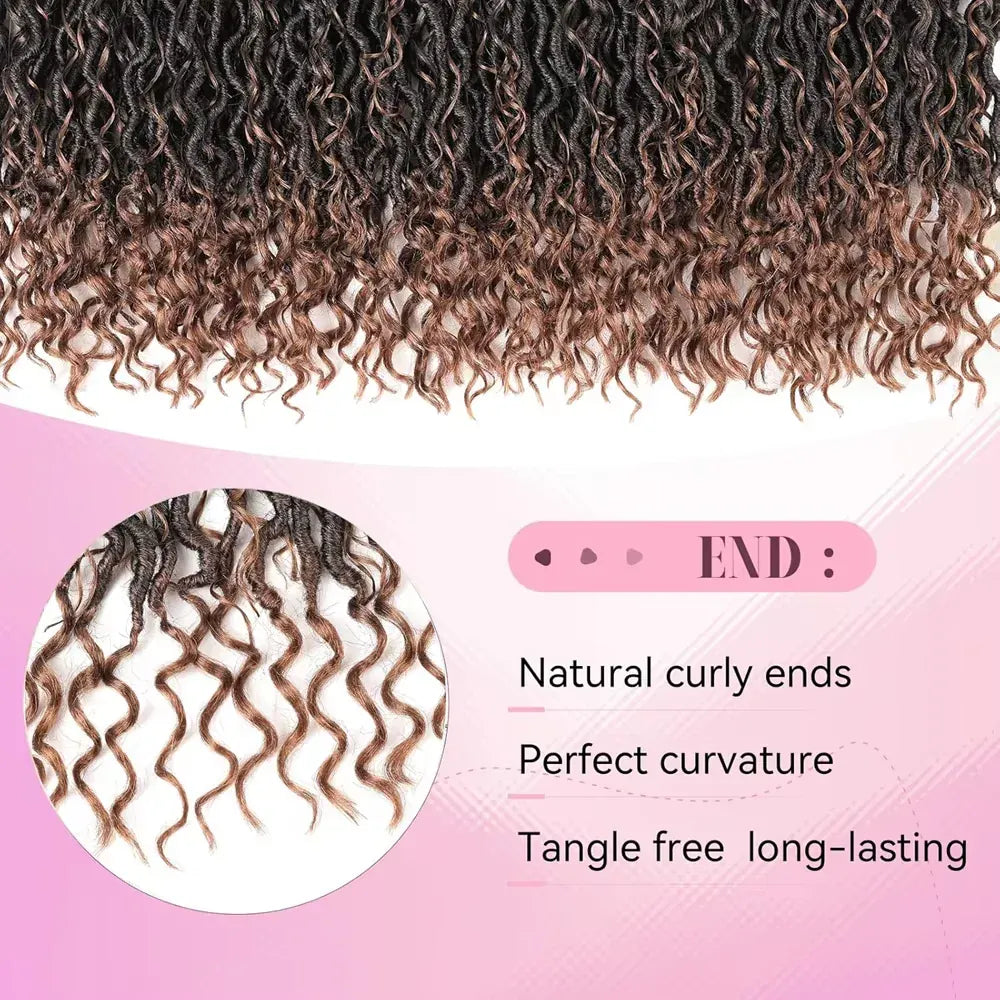 River Locs Wavy Crochet With Curly Hair 18 Inch In Middle Ends Braids Hair Extensions Synthetic River Locs Crochet Hair Braids