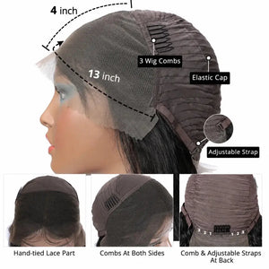 (Rocka Fella) Deep Wave Bob Human Hair HD Lace Front Wig 13x4 or 4x4 Closure, Brazilian Hair, 150-200% Density