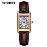 Sanda 1116 New Fashion 2023 Elegant Design Rectangle Dial Water Resistant Quartz Movement Business Women Analog Wrist Watch