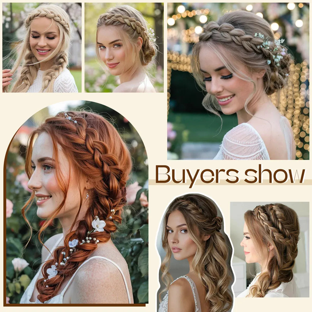 Sarah's synthetic French braided headband/hairband, a bohemian-style hair accessory for women, perfect for creating braided hair