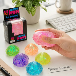 Schylling NeeDoh Diamond Gemstone Squishy Fidget Toy, Slow Rising Sensory Stress Relief Squeeze
