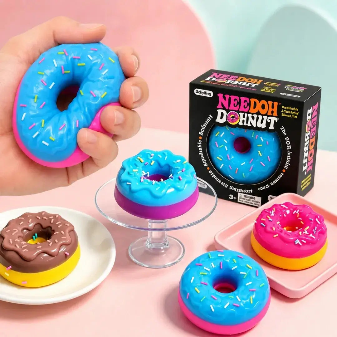 Schylling NeeDoh Dippin' Dazzlers Jelly Donut Squishy Fidget Toy, Soft Slow Rising Sensory Stress Relief