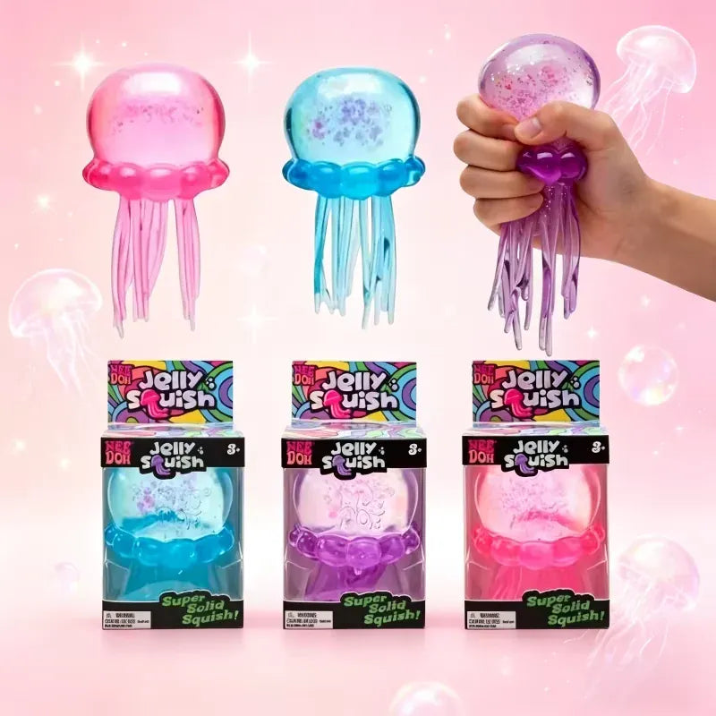 Schylling NeeDoh Jellyfish Squishy Fidget Toy, Soft Sensory Stress Relief Squeeze for Kids and Adults
