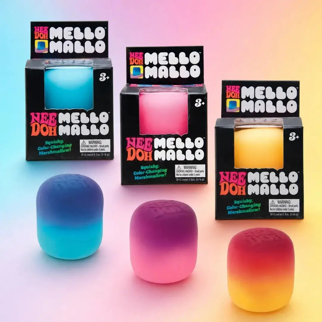 Schylling NeeDoh Mello Mallo Color Changing Marshmallow Squishy Fidget Toy, Soft Sensory Stress Relief