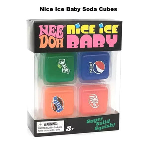 Schylling NeeDoh Mini 4-Piece Set Squishy Fidget Toys, Teenie Swirl, Cool Cats, Nice Ice Baby, Soda Cans & Nice Cubes