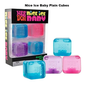 Schylling NeeDoh Mini 4-Piece Set Squishy Fidget Toys, Teenie Swirl, Cool Cats, Nice Ice Baby, Soda Cans & Nice Cubes