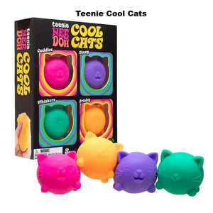 Schylling NeeDoh Mini 4-Piece Set Squishy Fidget Toys, Teenie Swirl, Cool Cats, Nice Ice Baby, Soda Cans & Nice Cubes
