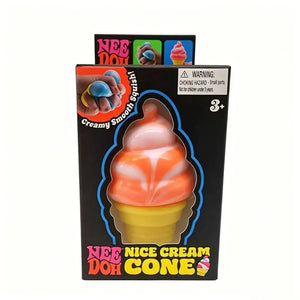 Schylling NeeDoh Nice Cream Cone Squishy Fidget Toy, Soft Sensory Stress Relief Squeeze