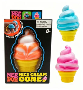 Schylling NeeDoh Nice Cream Cone Squishy Fidget Toy, Soft Sensory Stress Relief Squeeze