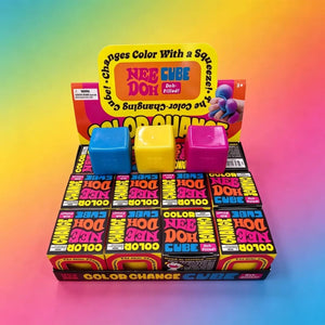 Schylling NeeDoh Nice Cube Soda Colors Squishy Fidget Toy, Soft Sensory Stress Relief Squeeze with Surprise Box