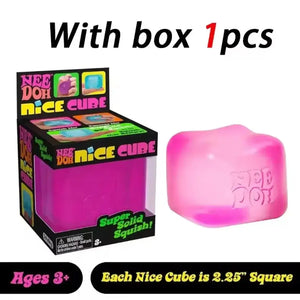 Schylling NeeDoh Nice Cube Squishy Fidget Toy, Soft Sensory Stress Relief Squeeze
