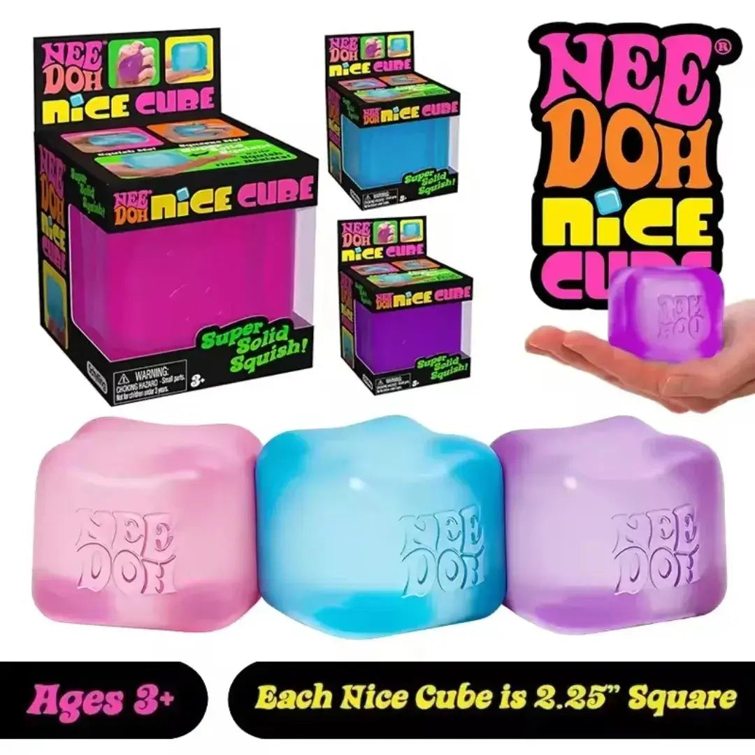 Schylling NeeDoh Nice Cube Squishy Fidget Toy, Soft Sensory Stress Relief Squeeze