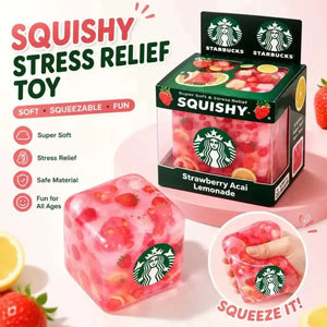 Schylling NeeDoh Nice Cube Strawberry Acai Lemonade Squishy Fidget Toy, Soft Sensory Stress Relief Squeeze