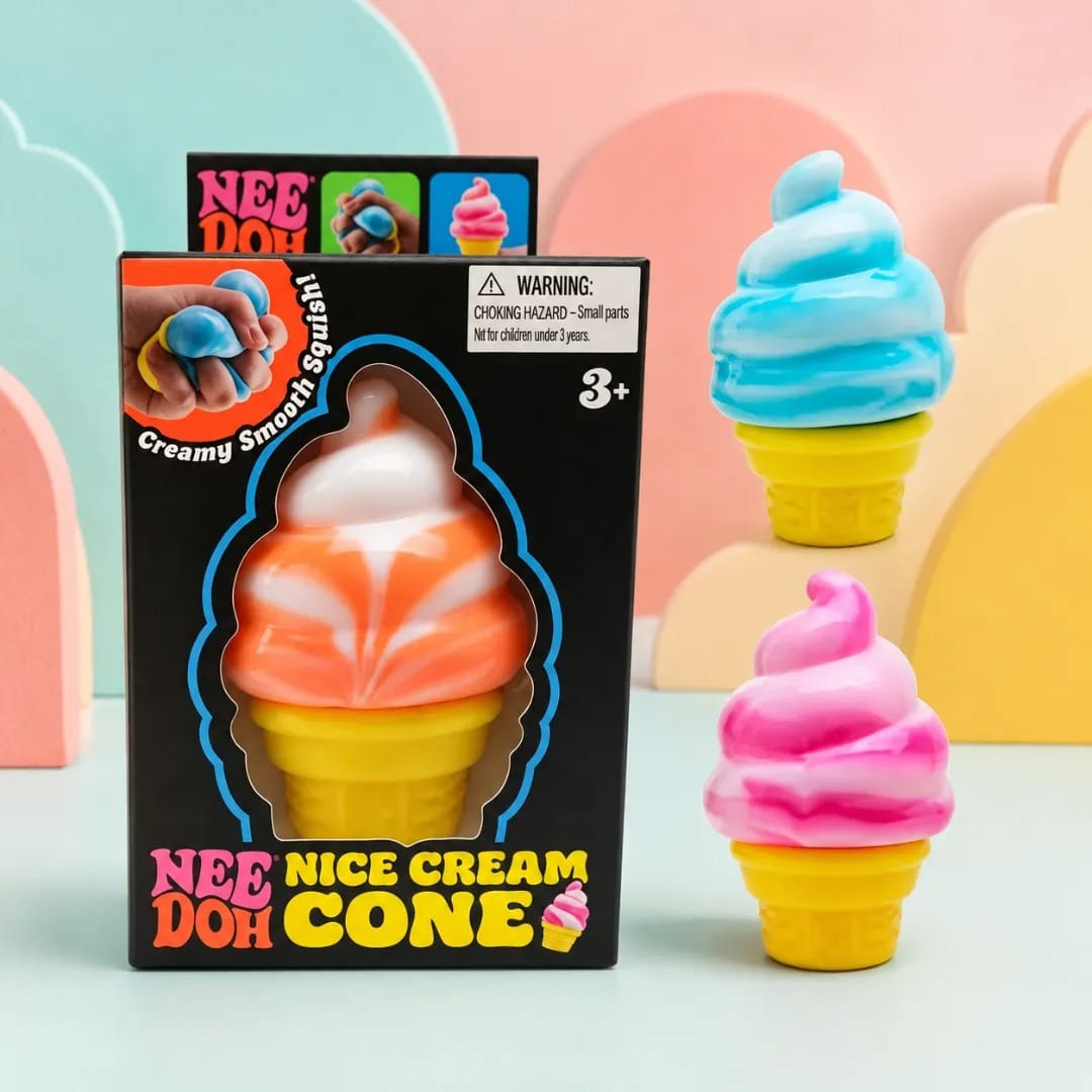 Schylling NeeDoh Nice-Sicle Ice Cream Squishy Fidget Toy, Soft Sensory Stress Relief Squeeze