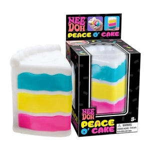 Schylling NeeDoh Peace O' Cake Squishy Fidget Toy, Rainbow Cake & Pizza Sensory Stress Relief Squeeze
