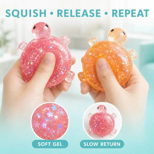 Sea Turtle Squishy Fidget Toy, 7cm Soft TPR Sensory Stress Relief Squeeze Ball, Multicolor
