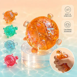 Sea Turtle Squishy Fidget Toy, 7cm Soft TPR Sensory Stress Relief Squeeze Ball, Multicolor