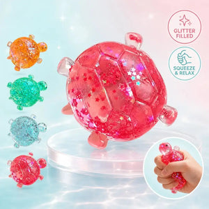 Sea Turtle Squishy Fidget Toy, 7cm Soft TPR Sensory Stress Relief Squeeze Ball, Multicolor