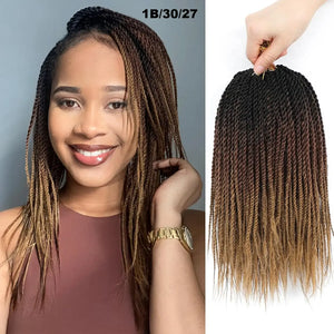 Senegalese Twist Synthetic Crochet Hair 14"-18" Pretwisted Short Crochet Hair 20 Strands