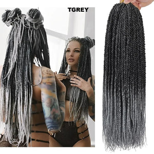 Senegalese Twist Synthetic Crochet Hair 14"-18" Pretwisted Short Crochet Hair 20 Strands