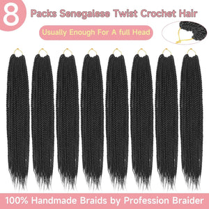 Senegalese Twist Synthetic Crochet Hair 14"-18" Pretwisted Short Crochet Hair 20 Strands