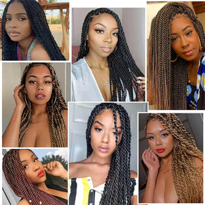 Senegalese Twist Synthetic Crochet Hair 14"-18" Pretwisted Short Crochet Hair 20 Strands