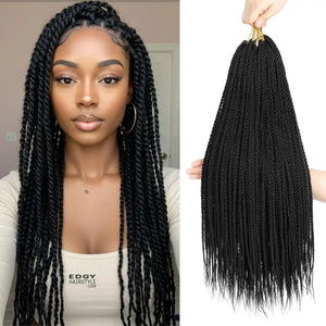 Senegalese Twist Synthetic Crochet Hair 14"-18" Pretwisted Short Crochet Hair 20 Strands