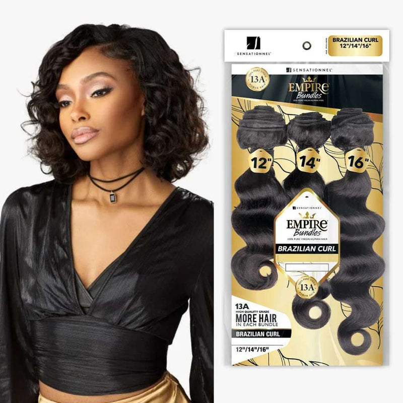 Sensationnel 13A Empire Bundles Virgin Human Hair Weave 3X Multi Pack - Brazilian Curl