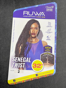 Sensationnel Cloud 9 Ruwa Synthetic Swiss Lace Wig - Senegal Twist 32"