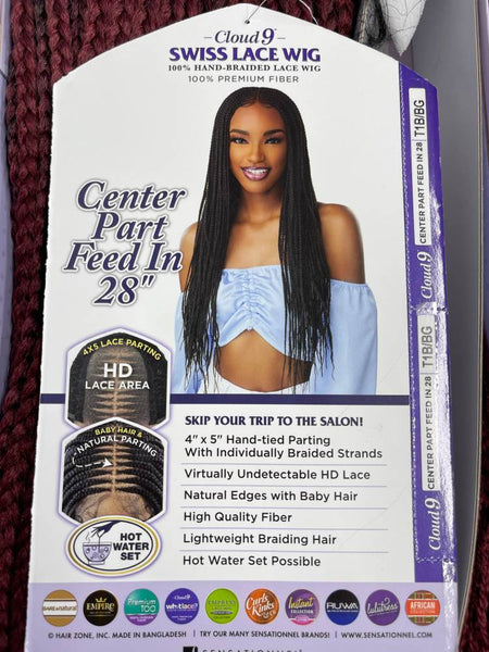 Center Part Lace Closure Braided Wig with Baby Hairs – Diva By QB