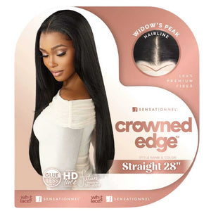 Sensationnel Crowned Edge Synthetic HD Lace Front Wig - Straight 28"