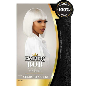 Sensationnel Empire Bob with Bangs Human Hair Wig - Straight Cut 12