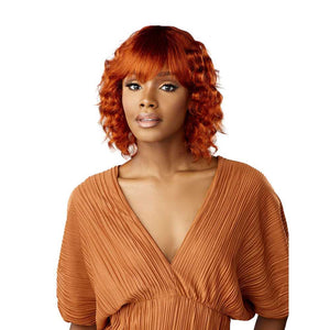 Sensationnel Empire Bob with Bangs Human Hair Wig - Wavy Cut 12