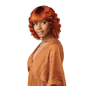 Sensationnel Empire Bob with Bangs Human Hair Wig - Wavy Cut 12