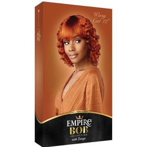 Sensationnel Empire Bob with Bangs Human Hair Wig - Wavy Cut 12