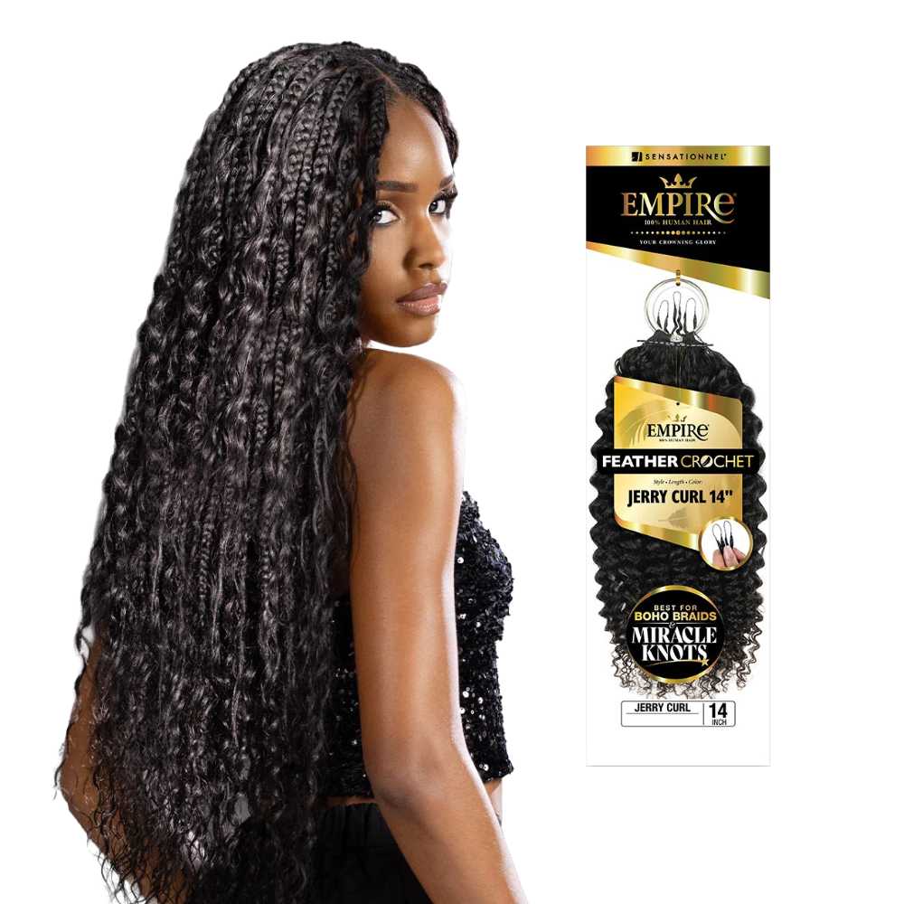 Sensationnel Empire Human Hair Feather Crochet - Jerry Curl