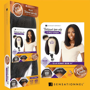 Sensationnel Kinky Edges 13x6 HD Lace Wig - Kinky Bob 14"