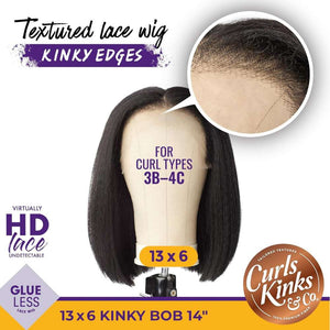 Sensationnel Kinky Edges 13x6 HD Lace Wig - Kinky Bob 14"