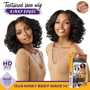 Sensationnel Kinky Edges 13x6 HD Lace Wig - Kinky Body Wave 14"