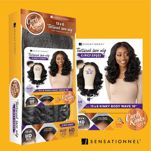 Sensationnel Kinky Edges 13x6 HD Lace Wig - Kinky Body Wave 18"